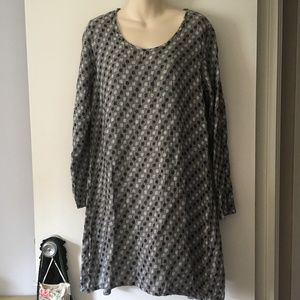 FLAX by Jeanne Englehart Pure Linen Woven Dot Mini Shift Dress XS